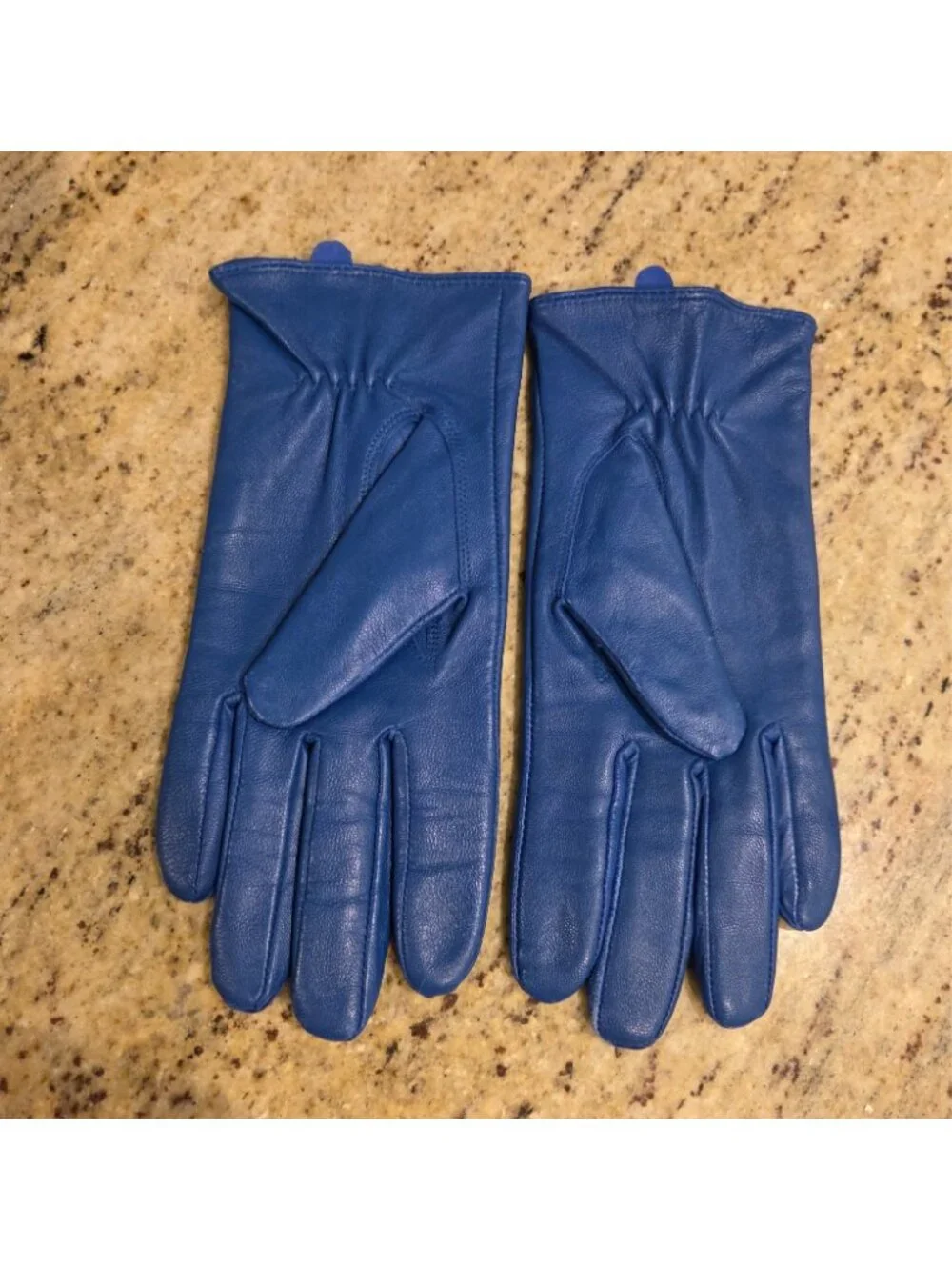 Womens Size S/M Blue Leather Lined Gloves